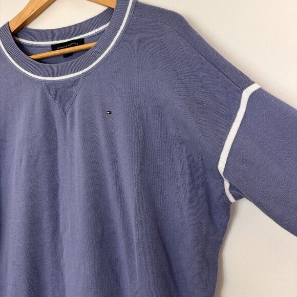 Tommy Hilfiger Womens Lightweight Pullover Sweater Medium Blue Round Hem - Picture 4 of 9